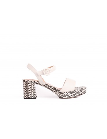 Sandales avec talon effet serpent-Sandales à talon-Chaussure femme Maroc