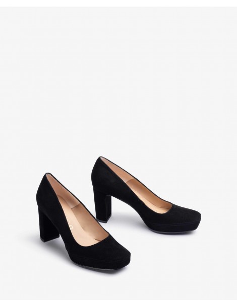 Escarpins en daim à bout carré et plateforme-Escarpins-Chaussure femme Maroc
