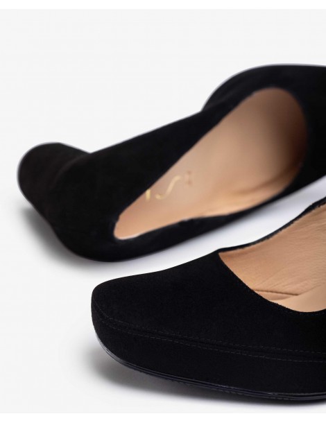 Escarpins en daim à bout carré et plateforme-Escarpins-Chaussure femme Maroc