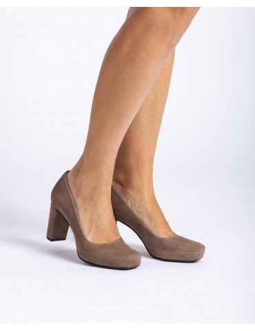 Escarpins en daim à bout carré et plateforme-Escarpins-Chaussure femme Maroc