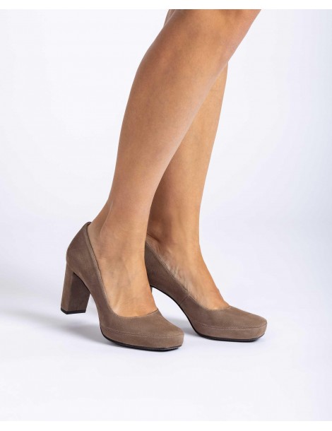 Escarpins en daim à bout carré et plateforme-Escarpins-Chaussure femme Maroc