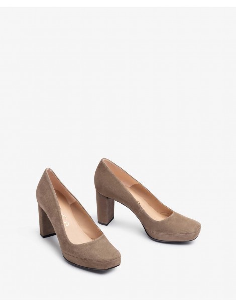 Escarpins en daim à bout carré et plateforme-Escarpins-Chaussure femme Maroc