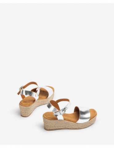 Sandale compensée avec bloc en jute-Sandales compensées-Chaussure femme Maroc