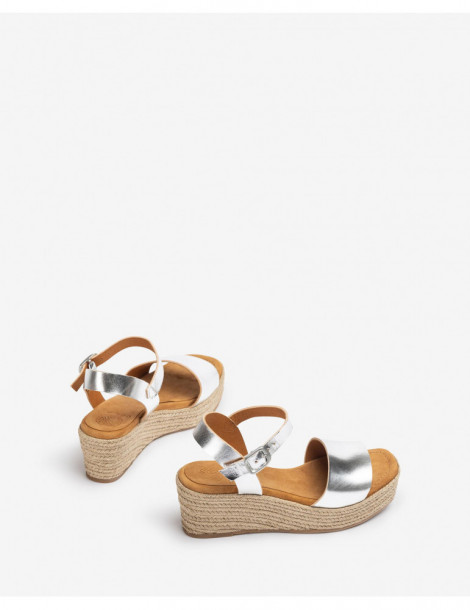 Sandale compensée avec bloc en jute-Sandales compensées-Chaussure femme Maroc