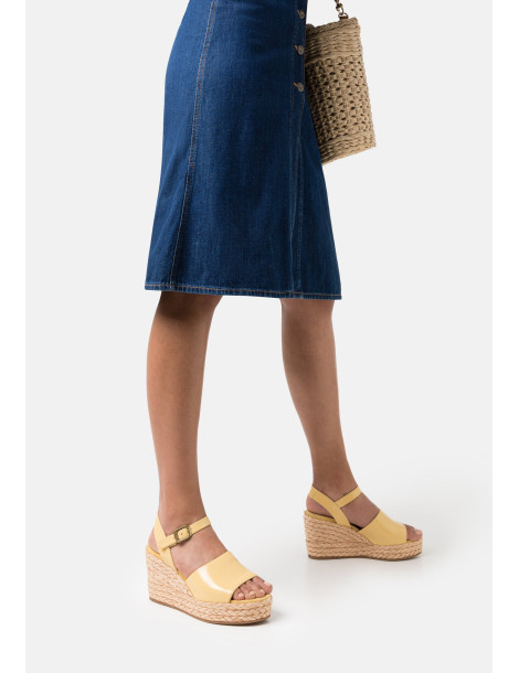 Sandale compensée avec claque large-Sandales compensées-Chaussure femme Maroc