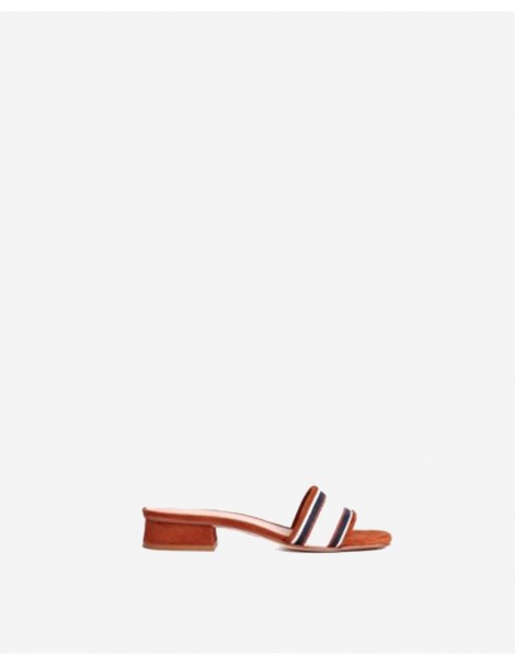 Mules à petit talon avec bande en tissu-Chaussures Femme-Chaussure femme Maroc