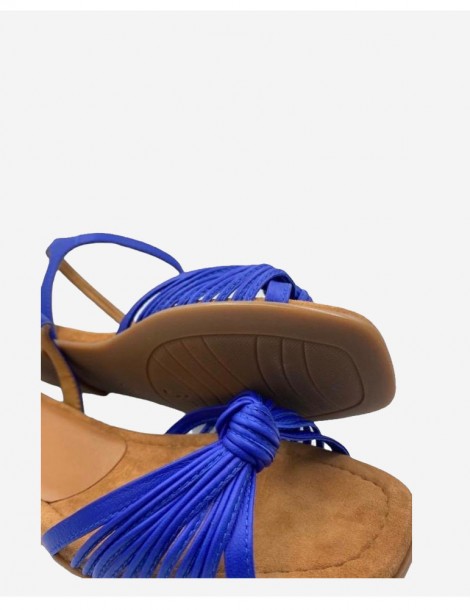 Sandale plate en cuir multi-lanières-Sandales plates-Chaussure femme Maroc