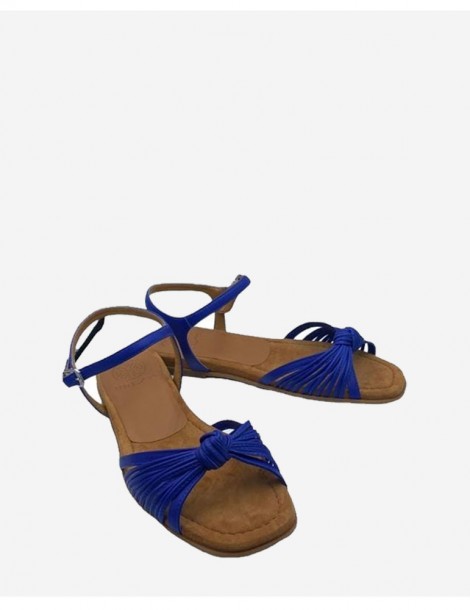 Sandale plate en cuir multi-lanières-Sandales plates-Chaussure femme Maroc