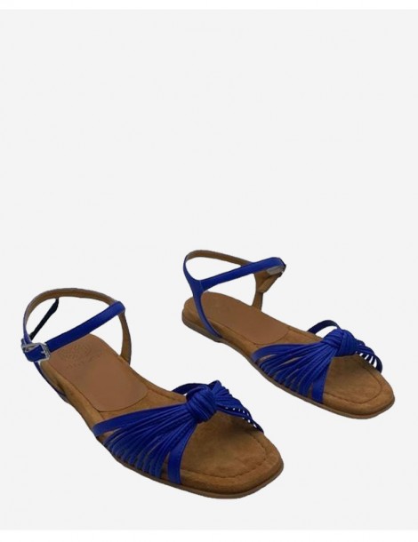 Sandale plate en cuir multi-lanières-Sandales plates-Chaussure femme Maroc