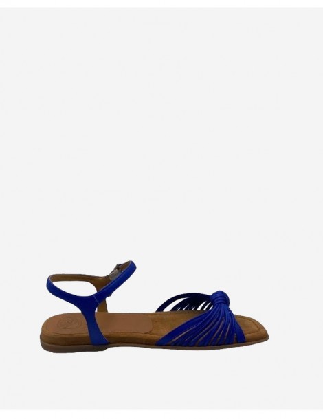 Sandale plate en cuir multi-lanières-Sandales plates-Chaussure femme Maroc