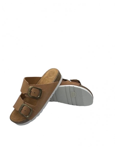 Mules plates deux bandes-Soldes été-Chaussure femme Maroc