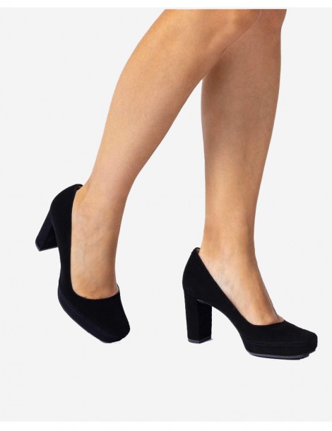 Escarpins en daim à bout carré et plateforme-Escarpins-Chaussure femme Maroc