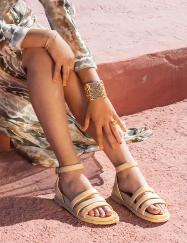 Sandale semelle couleur assortie-Sandales plates-Chaussure femme Maroc