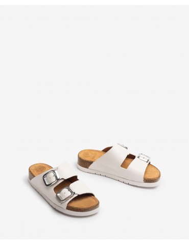 Mules plates deux bandes-Soldes été-Chaussure femme Maroc