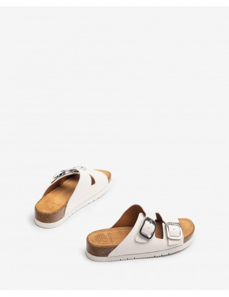 Mules plates deux bandes-Soldes été-Chaussure femme Maroc