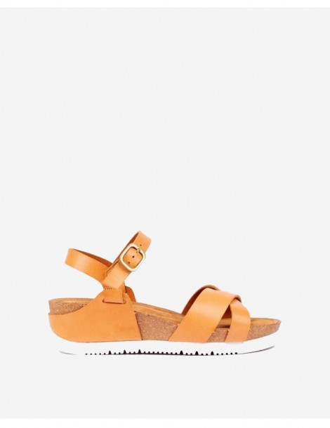Sandale avec petit compensé en liége-Sandales plates-Chaussure femme Maroc