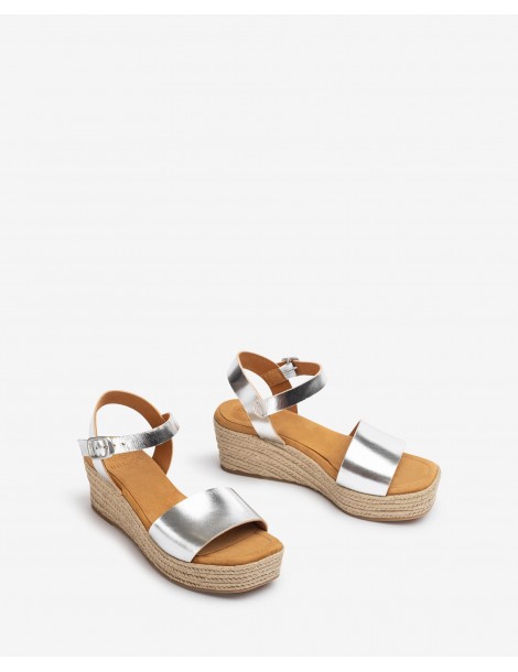 Sandale compensée avec bloc en jute-Sandales compensées-Chaussure femme Maroc
