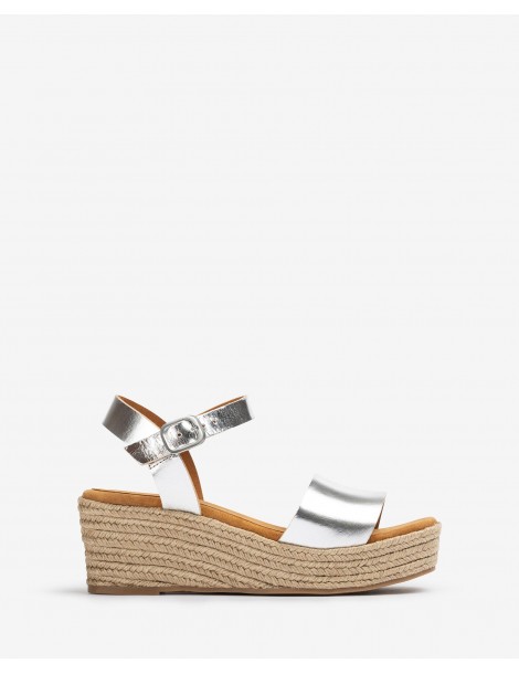 Sandale compensée avec bloc en jute-Sandales compensées-Chaussure femme Maroc