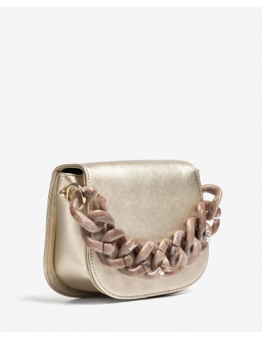 Sac à main en cuir métallisé avec chaine-Accueil-Chaussure femme Maroc