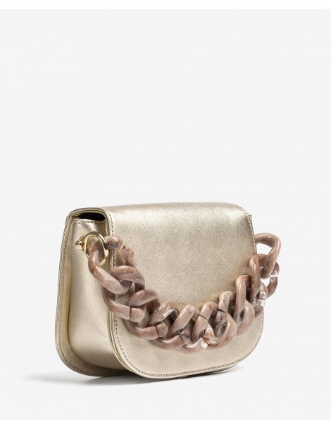 Sac à main en cuir métallisé avec chaine-Accueil-Chaussure femme Maroc