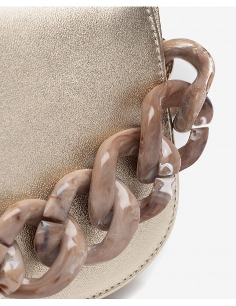 Sac à main en cuir métallisé avec chaine-Accueil-Chaussure femme Maroc