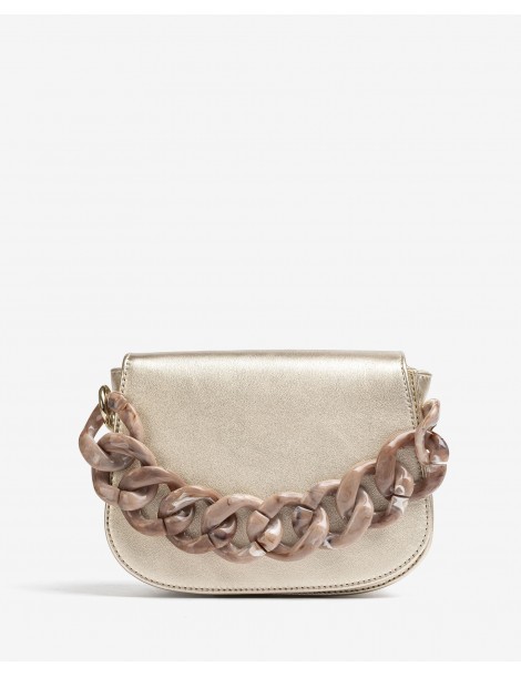 Sac à main en cuir métallisé avec chaine-Accueil-Chaussure femme Maroc