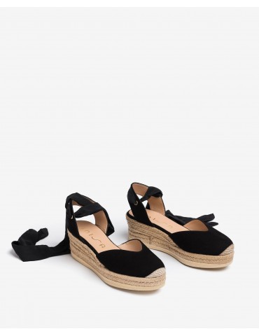 Espadrilles en daim avec lacets autour de la cheville-Espadrilles-Chaussure femme Maroc