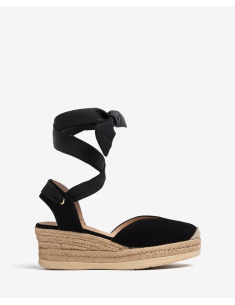 Espadrilles en daim avec lacets autour de la cheville-Espadrilles-Chaussure femme Maroc