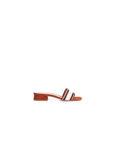 Mules à petit talon avec bande en tissu-Chaussures Femme-Chaussure femme Maroc