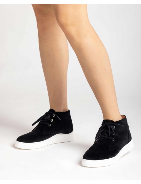 Baskets en velours à lacets-SOLDES HIVER-Chaussure femme Maroc