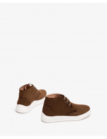 Baskets en velours à lacets-SOLDES HIVER-Chaussure femme Maroc