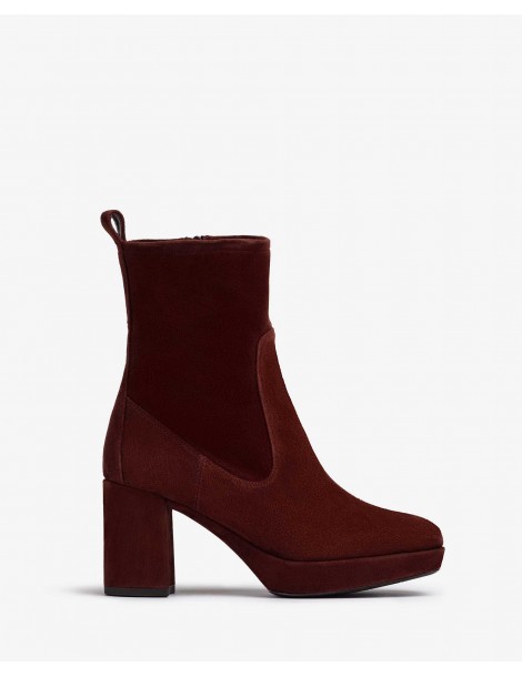 Bottines en daim avec talon et plateforme-Accueil-Chaussure femme Maroc