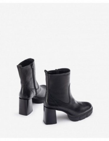 Bottines en cuir avec talon et plateforme track-SOLDES HIVER-Chaussure femme Maroc