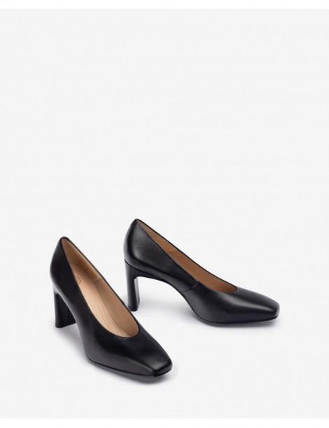 Escarpins en cuir avec décolleté-Escarpins-Chaussure femme Maroc
