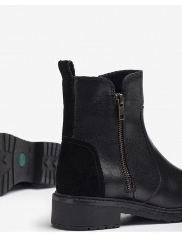 Bottines en cuir avec fermeture éclair-Bottes et bottines-Chaussure femme Maroc