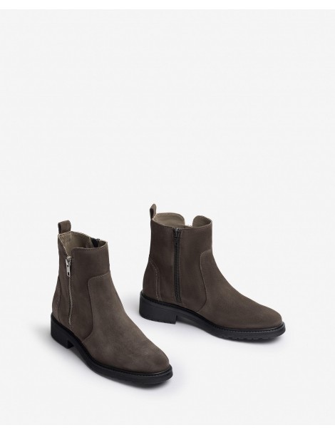 Bottines en daim avec fermeture éclair-SOLDES HIVER-Chaussure femme Maroc