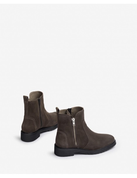 Bottines en daim avec fermeture éclair-SOLDES HIVER-Chaussure femme Maroc