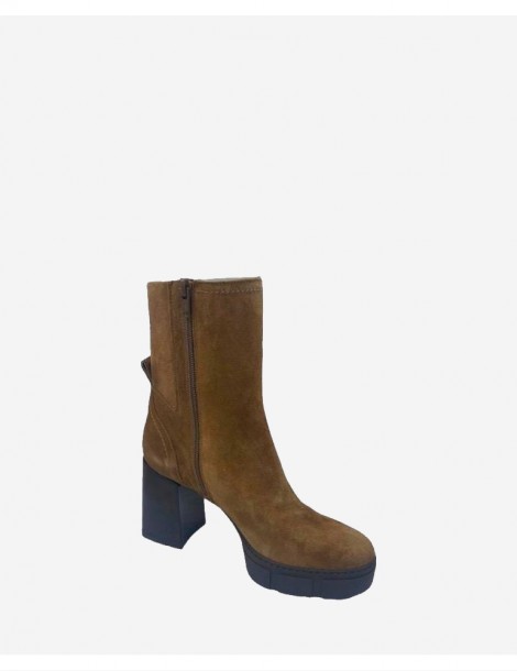 Bottines en daim avec talons et plateformes track-SOLDES HIVER-Chaussure femme Maroc