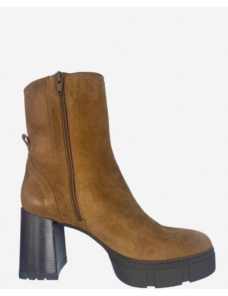 Bottines en daim avec talons et plateformes track-SOLDES HIVER-Chaussure femme Maroc
