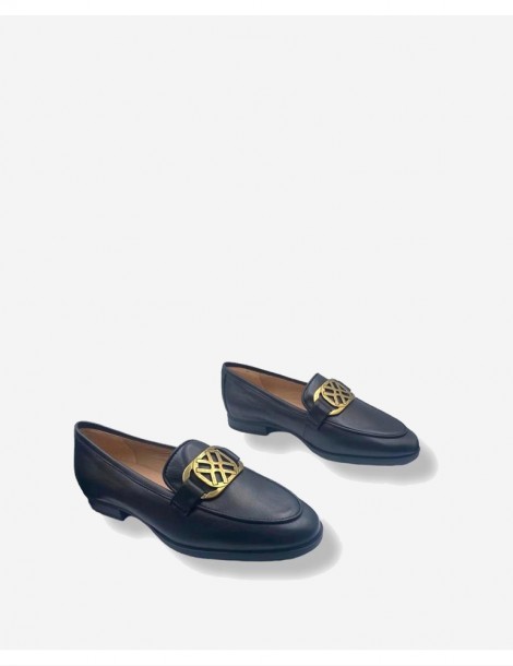 Mocassins en cuir avec boucle-SOLDES-Chaussure femme Maroc