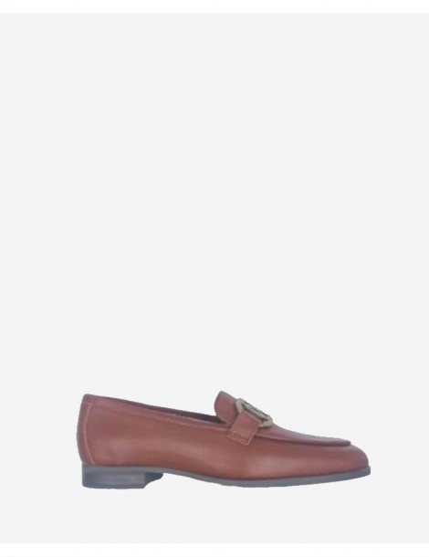 Mocassins en cuir avec boucle-SOLDES-Chaussure femme Maroc