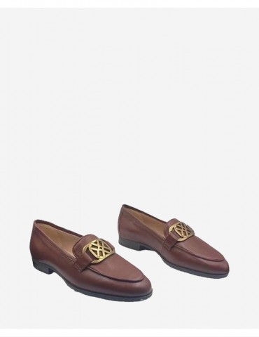 Mocassins en cuir avec boucle-SOLDES-Chaussure femme Maroc