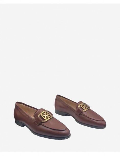Mocassins en cuir avec boucle-SOLDES-Chaussure femme Maroc