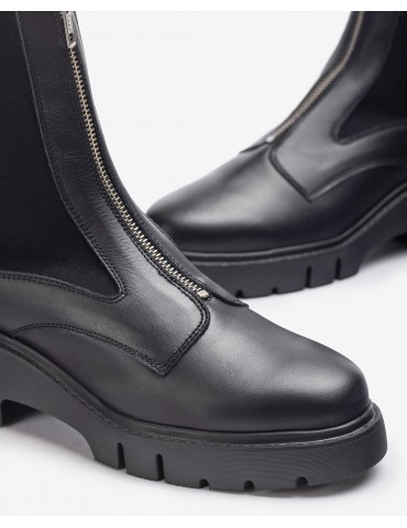 Bottines avec fermeture éclair à l'avant et chaussette-Bottes et bottines-Chaussure femme Maroc