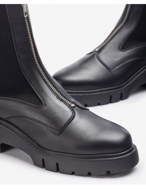 Bottines avec fermeture éclair à l'avant et chaussette-Bottes et bottines-Chaussure femme Maroc