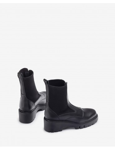 Bottines avec fermeture éclair à l'avant et chaussette-Bottes et bottines-Chaussure femme Maroc
