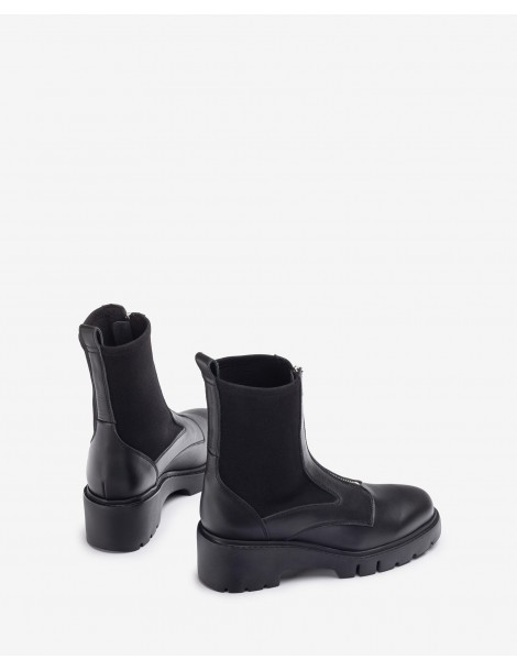 Bottines avec fermeture éclair à l'avant et chaussette-Bottes et bottines-Chaussure femme Maroc
