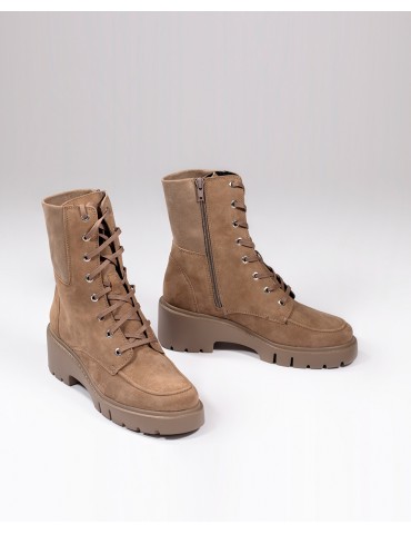 Bottines en daim à semelle track et lacets-SOLDES HIVER-Chaussure femme Maroc