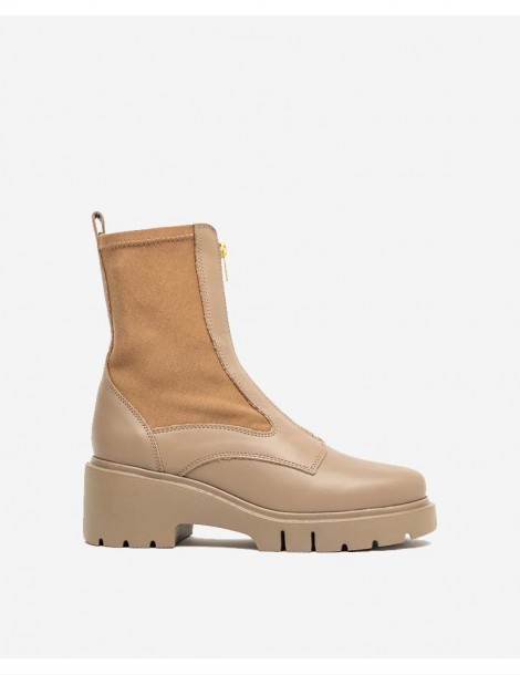 Bottines avec fermeture éclair à l'avant et chaussettes en neoprene-Bottes et bottines-Chaussure femme Maroc