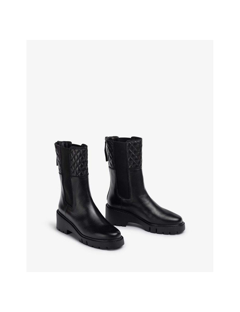Bottines en cuir à semelle track-SOLDES HIVER-Chaussure femme Maroc